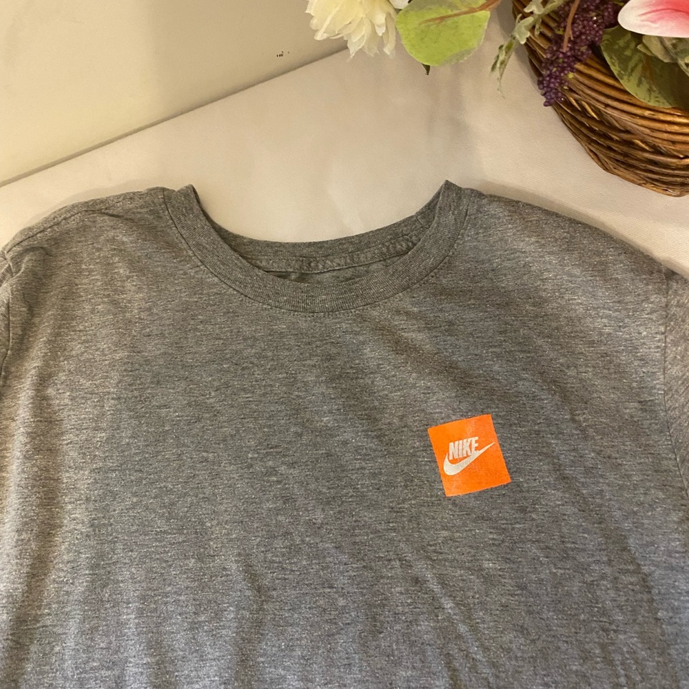 Nike Heather Gray Tee with Bright Orange Patch